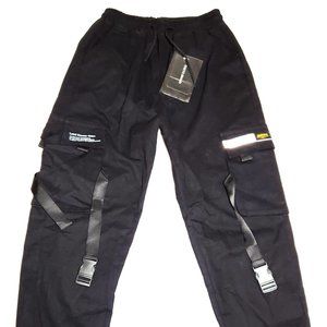 OKETO Brand "Land Ciambr Goiyo" Black Cargo Pants, Unisex, JNEAS 1987